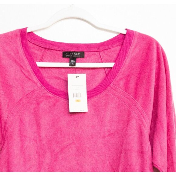 Midnight Carole Hochman Womens Pink Polyester Sweater 3/4 Sleeve Pullover Size S - Picture 3 of 6
